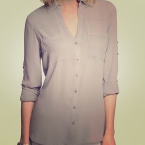 Express Portofino Gray Blouse